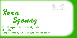 nora szondy business card